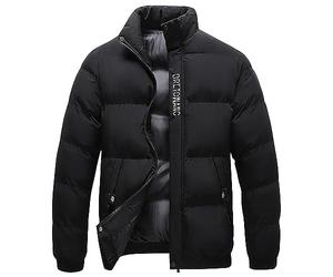 Doudoune à capuche pour homme - Veste d'hiver chaude avec poches zippées, col à bulles en fourrure, doudoune avec poignets, couleur unie, fermeture éclair intégrale, doudoune matelassée doublée