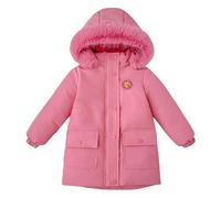 Doudoune Ado Fille,Veste d'hiver pour Fille robustesse en Duvet avec Polaire Coupe Tendance et Chaleur optimale pour Temps Froid vêtement extérieur Indispensable (Watermelon Red, 10-11 Years)