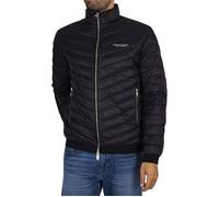 Armani Exchange Quilted Down Milano/New York Logo Zip-up Jacket Manteau Alternatif en Duvet, Noir, M Homme