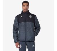 Kappa Doudoune AS Monaco 24/25 pour Homme – Gris foncé, noir, blanc L