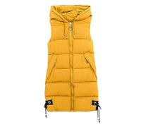 Doudoune avec Capuche Légère sans Manche Femme, Doudoune Femme Hiver Chaud Mi Longue, Manteau avec Capuche Et Poche Manteaux Décontracté Ample 2025 Nouveau Gilet Chic Polyvalent Manteau Outerwear