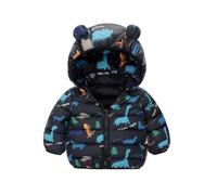 Doudoune Bébé Unisexe Fille Garçon à Capuche Oreilles 3D Manteau Hiver Chaud et Léger Veste Enfant Rembourrée avec Fermeture Zippée et Poches Blouson Imprimé Doux Tenue Extérieur