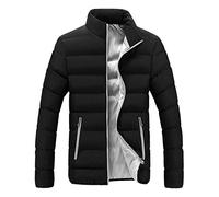 Doudoune Blouson Homme Hiver Chaud Blouson Grande Taille en Coton Ultra LéGèRe Col Montant Veste Zippe Manche Longues Manteau Légère Et Chaude Coupe-Vent Couleur Unie Slim Jacket Avec Poches