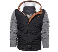Doudoune Blouson Homme Hiver Chaud Manteau épais Veste Moto épaissir Chaud Slim Manteau à Capuche Hiver Veste Matelassée Zipper Basique Jacket Couleur Unie Bon Marché avec Cordon