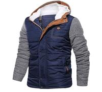 Doudoune Blouson Homme Hiver Chaud Manteau épais Veste Moto épaissir Chaud Slim Manteau à Capuche Hiver Veste Matelassée Zipper Basique Jacket Couleur Unie Bon Marché avec Cordon