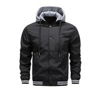 Doudoune Blouson Homme Hiver Chaud Manteau épais Veste Moto épaissir Chaud Slim Manteau à Capuche Hiver Veste Matelassée Zipper Basique Jacket Couleur Unie Bon Marché avec Cordon