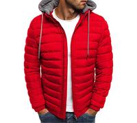 Doudoune Blouson Homme Hiver Chaud Manteau épais Veste Moto épaissir Chaud Slim Manteau à Capuche Hiver Veste Matelassée Zipper Basique Jacket Couleur Unie Bon Marché avec Cordon