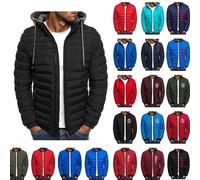 Doudoune Blouson Homme Hiver Chaud Manteau épais Veste Moto épaissir Chaud Slim Manteau à Capuche Hiver Veste Matelassée Zipper Basique Jacket Couleur Unie Bon Marché avec Cordon