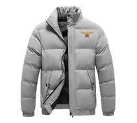 Doudoune Blouson Homme Moto M.or.ini, Veste d'Extérieur Courte, résistant au froid pour la saison Automne-hiver, Courte(Grey,4XL)