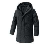 Doudoune Blouson Longues Homme Hiver Chaud Manteau épais Veste Moto épaissir Chaud Slim Manteau à Capuche Veste Matelassée Zipper Basique Jacket Couleur Unie Grande Taille Coupe-Vent avec Cordon