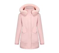 Doudoune Chauffante Doudoune Manches Longues Veste Femme Veste Outdoor Classique Blouson Casual Capuche Fourrure Manteau Sportif pour Les Sorties Rose M