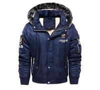 Doudoune coupe-vent décontractée à capuche pour homme, coupe ajustée, chaud | Blouson Toile Homme D Carreaux Hybride 3xl Effet Matelassées Hussard Transparente Sequins Empiecement