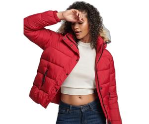 Doudoune courte à capuche femme Superdry Rouge M