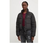 Doudoune courte femme TOMMY JEANS noire - polyester recy ol montant, fermeture zip L