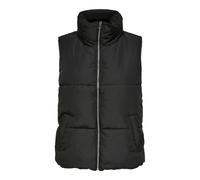 JDY Newerica OTW Noos Gilet court pour femme, Noir/détails : fermeture éclair argentée, L