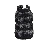 Doudoune De Couleur Unie pour Animaux De Compagnie, Vêtements d'hiver Chauds pour Chats Et Chiens, Veste D'extérieur Coupe-Vent Et Imperméable pour Yorkshire Shih Tzu Chihuahua Carlin,Noir,2XL
