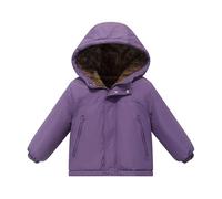 Doudoune d'hiver Chaude et épaisse pour Fille, Veste à Capuche pour Tout-Petits, vêtements d'extérieur pour Enfants, isolée, Douce, Coupe-Vent, pour Temps Froid (Purple, 12-18 Months)