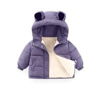 Doudoune d'Hiver pour Bébé, Manteau avec Capuche, Chaude et Mignonne, Oreilles d'Ours en Peluche, Veste en Coton pour Garçons et Filles, 1 à 7 Ans (FR/ES, Âge, 2 ans, 3 ans, Taille normale, Violet)