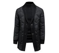 Doudoune d'hiver pour homme - Blanc canard - Coupe ample - Mi-longue, Noir , S