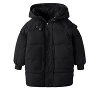 Doudoune d'hiver rembourrée à capuche pour garçons et filles - Veste de ski avec fermeture éclair - Imperméable - Vêtement d'extérieur matelassé avec poches