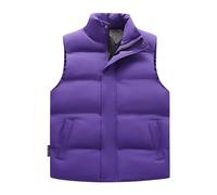 Doudoune Duvet Travail Zippé Grande Taille Sans Capuche Blouson Manteau Sans Manche Tendance Chaud Veste Doudoune Manteau Homme Hiver Veste Sans Manches Homme Travail(Violet,4XL)