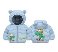 Doudoune Enfant Courte Veste Matelassée en Coton, Veste Court Motifs Mignons Couleur Unie Blouson Matelassé Rembourré Chaude Zipper avec Poches 1-6 Ans