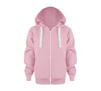 Doudoune Enfant Fille Sweatshirt Couleur Solide Zip Vestes Long Sweat à Capuche Top Manches Up Filles Enfants Garçons Manteau & Veste Jack Sweatshirt Enfants, Rose, 11-12 ans