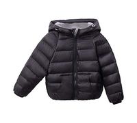 Doudoune Enfant Garçon Chaud Manteau Fille, Veste Coupe-Vent Fermeture Éclair Blouson Couleur Unie Long Parka Matelassée avec Capuche Imperméable Extérieur 2-9 Ans