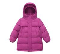Doudoune Enfant Garçon chuad Manteau Fille mi-Long, Veste Coupe-Vent Fermeture éclair Blouson Couleur Unie Long Parka matelassée avec Capuche Imperméable Extérieur 3-10 Ans