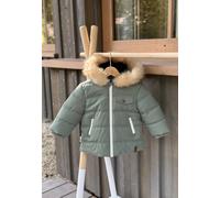 Doudoune enfant imperméable doublée sherpa avec capuche anouk kaki 12M