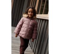 Doudoune Enfant Imperméable Doublée Sherpa Avec Capuche Chloé Rose 6A