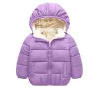 Doudoune épaisse à Capuche pour garçon 2-6 Ans - Ablation du Froid Quotidien et Loisirs Scolaires enveloppe Chaude et Pratique pour l’Automne et l’Hiver (Light Purple, 3-4Years)