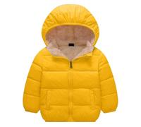 Doudoune épaisse à Capuche pour garçon - Veste Chaude légère idéale pour l’Automne et l’Hiver Large Choix de décontractés du Quotidien à la Sortie Scolaire (Yellow, 5-6Years)