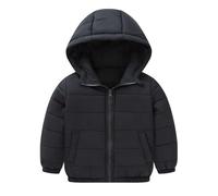 Doudoune épaisse et imperméable pour enfants et filles - Veste d'extérieur à capuche - Veste softshell - Veste d'hiver classique - Veste matelassée - Sweat à capuche avec fermeture éclair