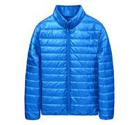 Doudoune Femme 100 Grammes Rempli Léger Chaud Veste Hiver Anti-Vent Matelassée Doudounes Sans Capuche Manches Longues Grande Taille Élégant Manteau Décontracté Demi-Saison Veste Confortable, Bleu ciel