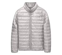 Doudoune Femme 100 Grammes Rempli Léger Chaud Veste Hiver Anti-Vent Matelassée Piumini Sans Capuche Manches Longues Grande Taille Élégant Manteau Décontracté Demi-Saison Veste Confortable, argent, XL