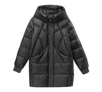 Doudoune Femme Couleur Unie Manteau Matelassé Longue Veste d'hiver à Capuche Épaisse Veste Chaude à Manches Longues Doudoune Grandes Tailles Manteau d'hiver Fermeture éclair Veste matelassée Ample