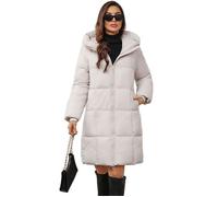 Doudoune Femme -FondUPin - Double Fermeture éclair - Chaud Hiver - Beige XL