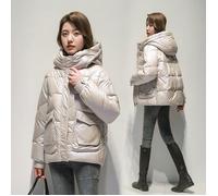 Doudoune Femme FUNMOON - Courte, Lâche, Gris - Polyester - Col Montant Manches Longues L