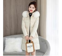 Doudoune Femme FUNMOON Mi-Longue Slim Manches Longues - Couleur Beige - Polyester - Fermeture éclair M