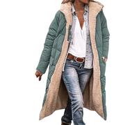Doudoune Femme Hiver Chaude Longue - Manteau Femme Hiver Chic Hauts Outdoor Coat Manche Longue Outwear Décontracté Tops Thermique Doublé en Polaire Sweat avec Poches Doudoune Couleur Pure Coat
