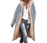 Doudoune Femme Hiver Chaude Longue - Manteau Femme Hiver Chic Hauts Outdoor Coat Manche Longue Outwear Décontracté Tops Thermique Doublé en Polaire Sweat avec Poches Doudoune Couleur Pure Coat