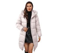 Doudoune Femme Hiver Veste En Laine Femme Veste Longue En Coton Pour Coupe Ajustée Grande Taille à Capuche Longueur Genou Automne Et Hiver Manteau Long Avec Capuche Beige Xxl