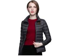 Doudoune Femme Légère pour 10°C-18°C - Courte sans Capuche en Duvet de Canard Blanc, Matelassée, Pliable & Respirable - Taille S à 5XL n21