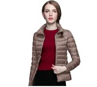 Doudoune Femme Légère pour 10°C-18°C - Courte sans Capuche en Duvet de Canard Blanc, Matelassée, Pliable & Respirable - Taille S à 5XL n21