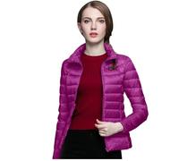 Doudoune Femme Légère pour 10°C-18°C - Courte sans Capuche en Duvet de Canard Blanc, Matelassée, Pliable & Respirable - Taille S à 5XL n21