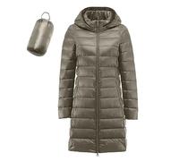 Doudoune Femme Longue Pliable Impermeable Veste Femme Hiver Legere Doux à Capuche Veste Matelassée Chaude Doudounes de Randonnée Anorak Parka Duvet Blouson Mi Saison Manteaux et Blousons Manteau