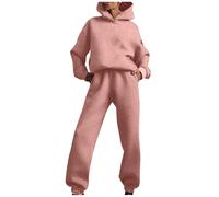 Doudoune Femme Noir Pantalon De Survetement Femme Womens 2 Piece Outfits Hoodie Oversized Sweatshirt Jogger Sweatpants Tracksuit Sweatsuit Set Fall Ensemble éTé Jogging Doublé (Rose Gold,XL)