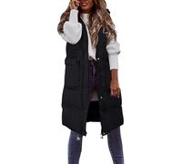 Doudoune Femme sans Manche, Doudoune Femme Mi Longue Grande Taille Veste Hiver Chic Chaud Ample Manteau Gilets en Duvet Parka Manteau Femme Chaude Chic Blouson