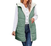 Doudoune Femme sans Manches Gilet Manteau Duvet Femmes Chaud Hiver Veste Zippé épais Chaud en Peluche Parka Manteaux et Blousons avec Capuche Grande Taille Duvet en Coton Warm Winter Coats